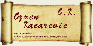 Ozren Kačarević vizit kartica